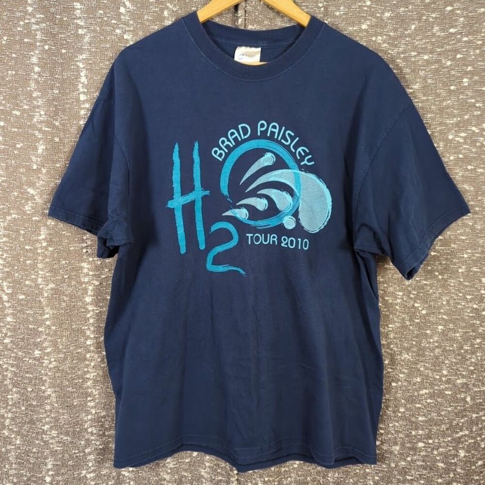 Brad Paisley H2O Tour 2010 Short Sleeve Blue Shirt Size XL Country Music Concert